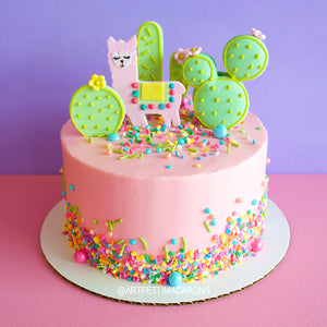 Llama and Cactus Cake - READ ITEM DESCRIPTION AT BOTTOM OF PAGE