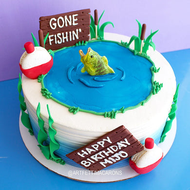 Fishing Theme Cake READ ITEM DESCRIPTION AT BOTTOM OF PAGE