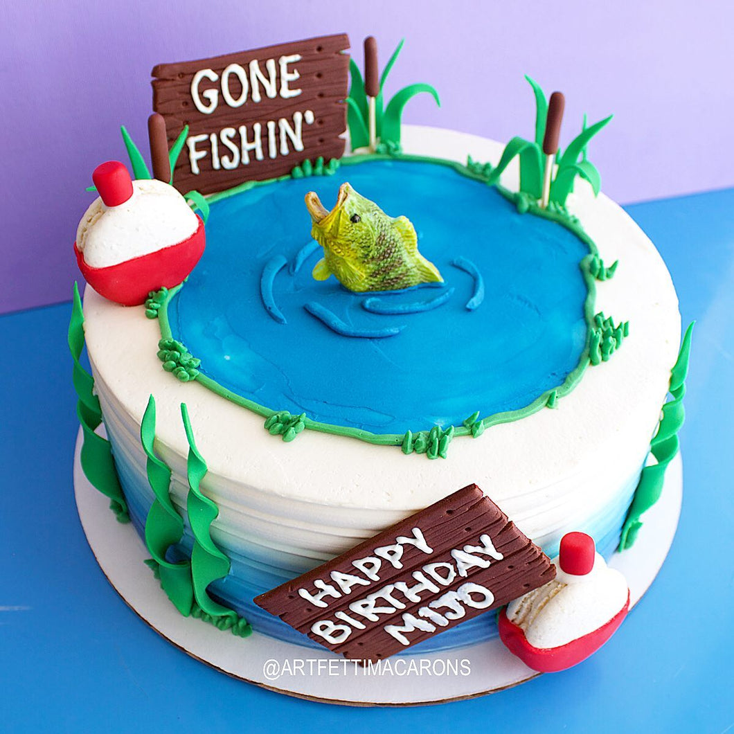 Fishing Theme Cake READ ITEM DESCRIPTION AT BOTTOM OF PAGE – Artfetti Cakes